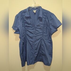 Motherhood Maternity blue button down shirt sleeve shirt - 2x